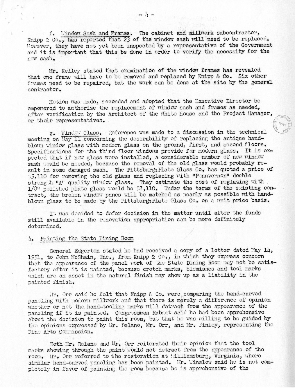 Minutes of the Forty-Third Meeting of the Commission on Renovation of the Executive Mansion