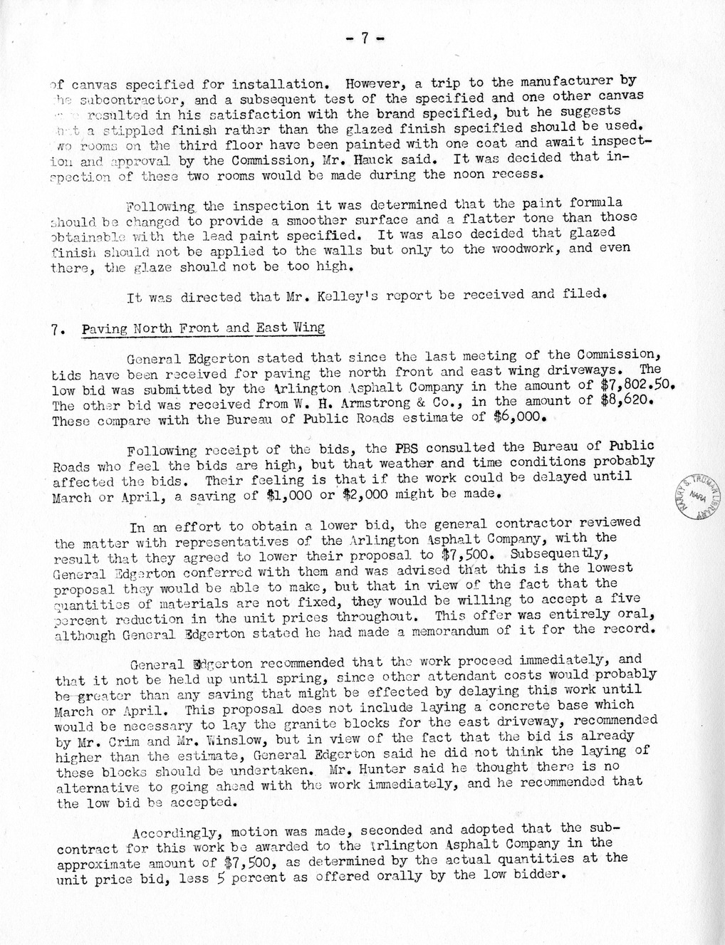 Minutes of the Fifty-Sixth Meeting of the Commission on Renovation of the Executive Mansion