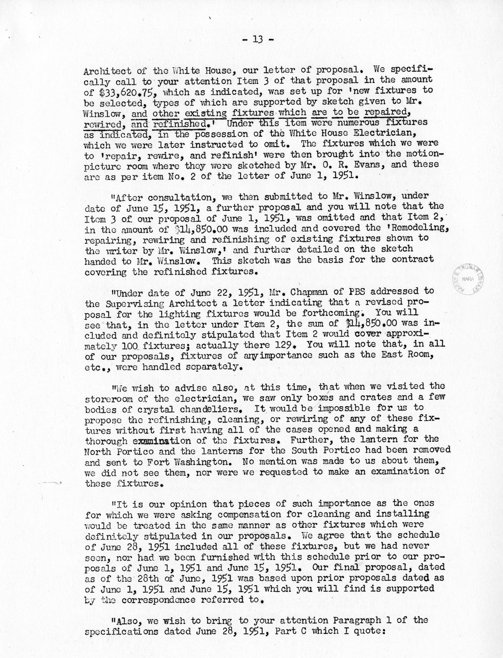 Minutes of the Sixty-Ninth Meeting of the Commission On Renovation of the Executive Mansion [Misdated 1951]
