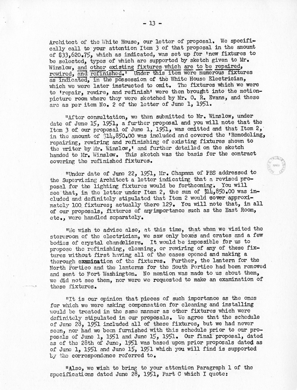 Minutes of the Sixty-Ninth Meeting of the Commission On Renovation of the Executive Mansion [Misdated 1951]