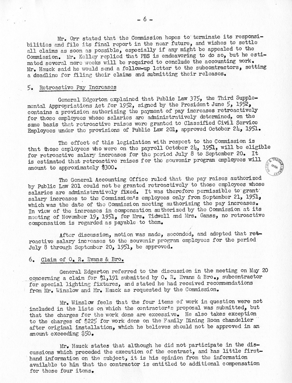 Minutes of the Seventy-First Meeting of the Commission On Renovation of the Executive Mansion