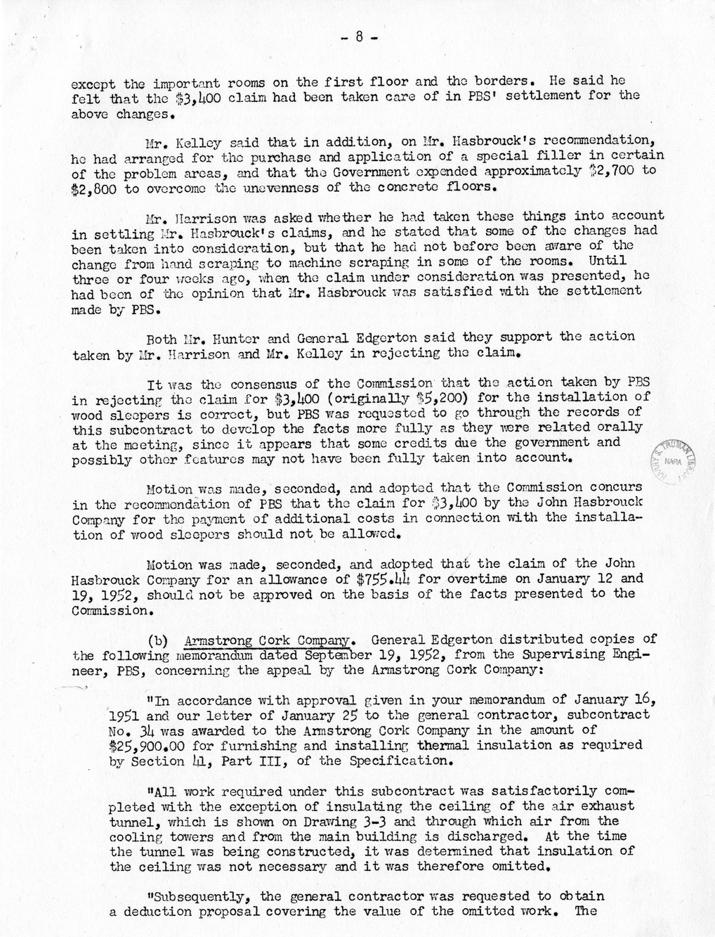 Minutes of the Seventy-Fifth Meeting of the Commission On Renovation of the Executive Mansion