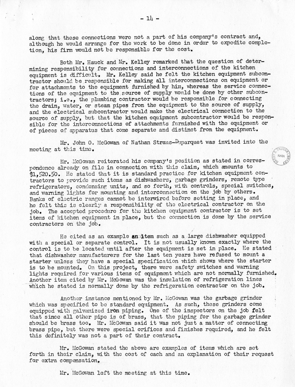 Minutes of the Seventy-Fifth Meeting of the Commission On Renovation of the Executive Mansion