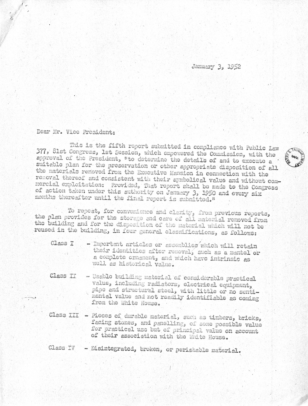 Memorandum from Major General Glen E. Edgerton to Mr. Matthew J. Connelly, with Attachment