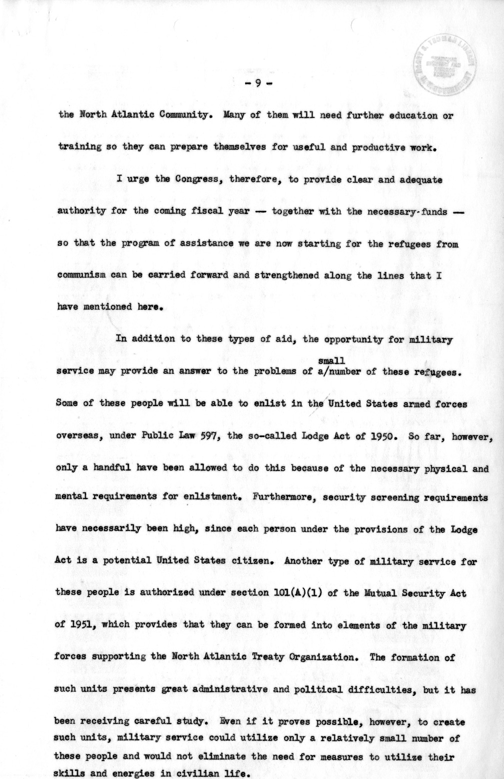 Memorandum from Richard Neustadt To Roger Jones with Attached Draft of Special Message to Congress