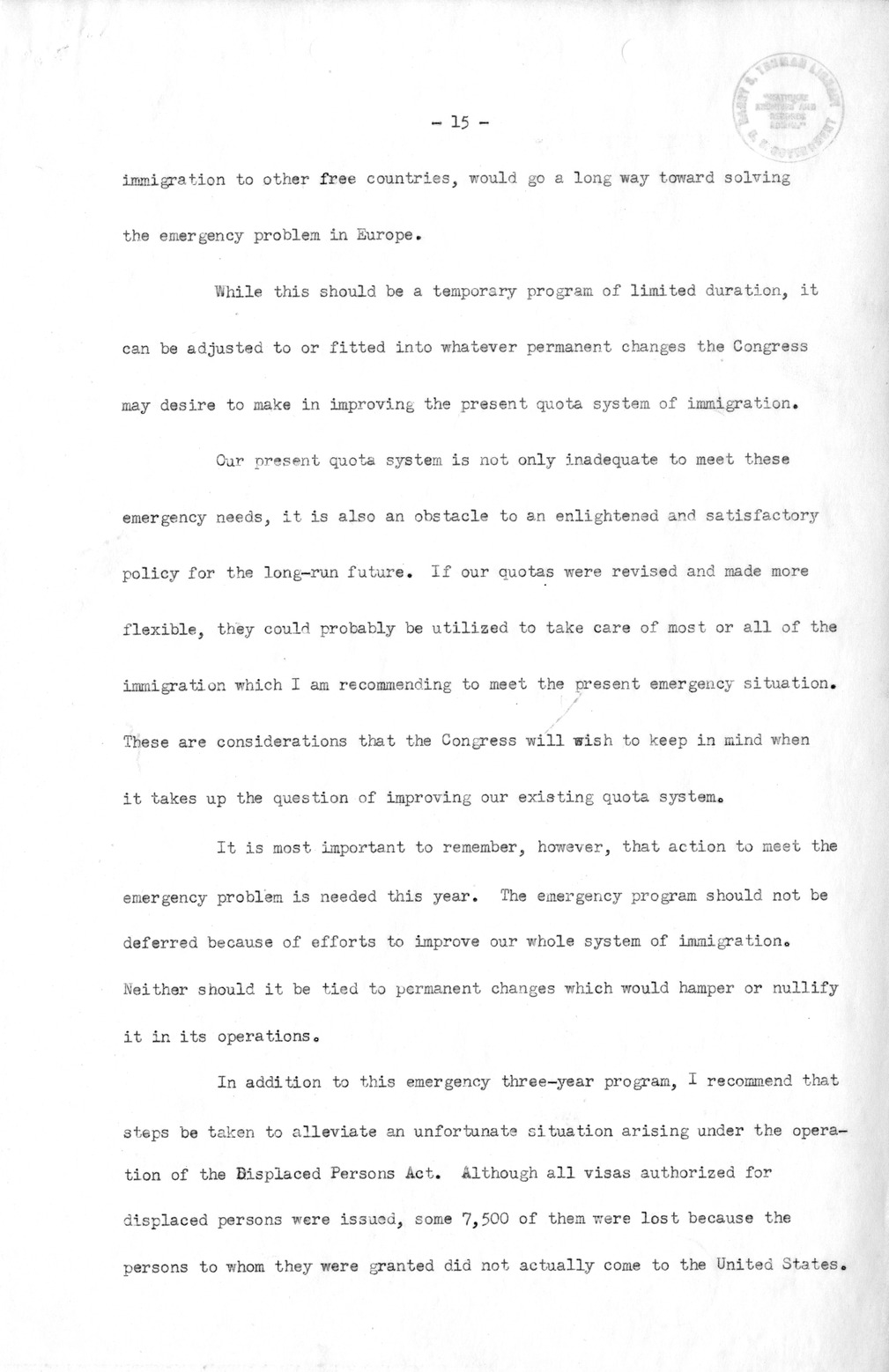 Memorandum from Richard Neustadt To Roger Jones with Attached Draft of Special Message to Congress