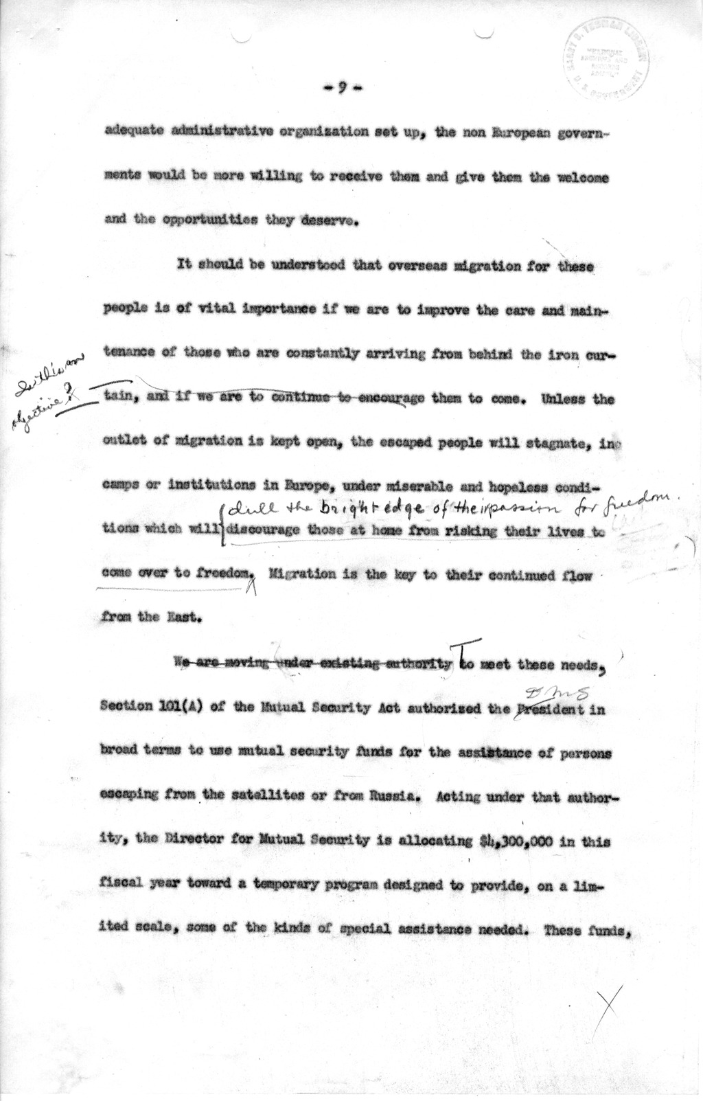 Memorandum from Carlile Bolton-Smith To Richard Neustadt, with Attached Draft of Message