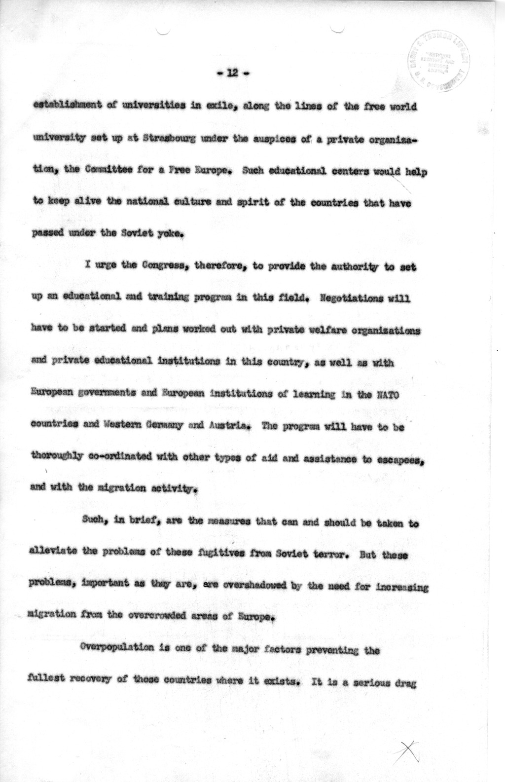 Memorandum from Carlile Bolton-Smith To Richard Neustadt, with Attached Draft of Message