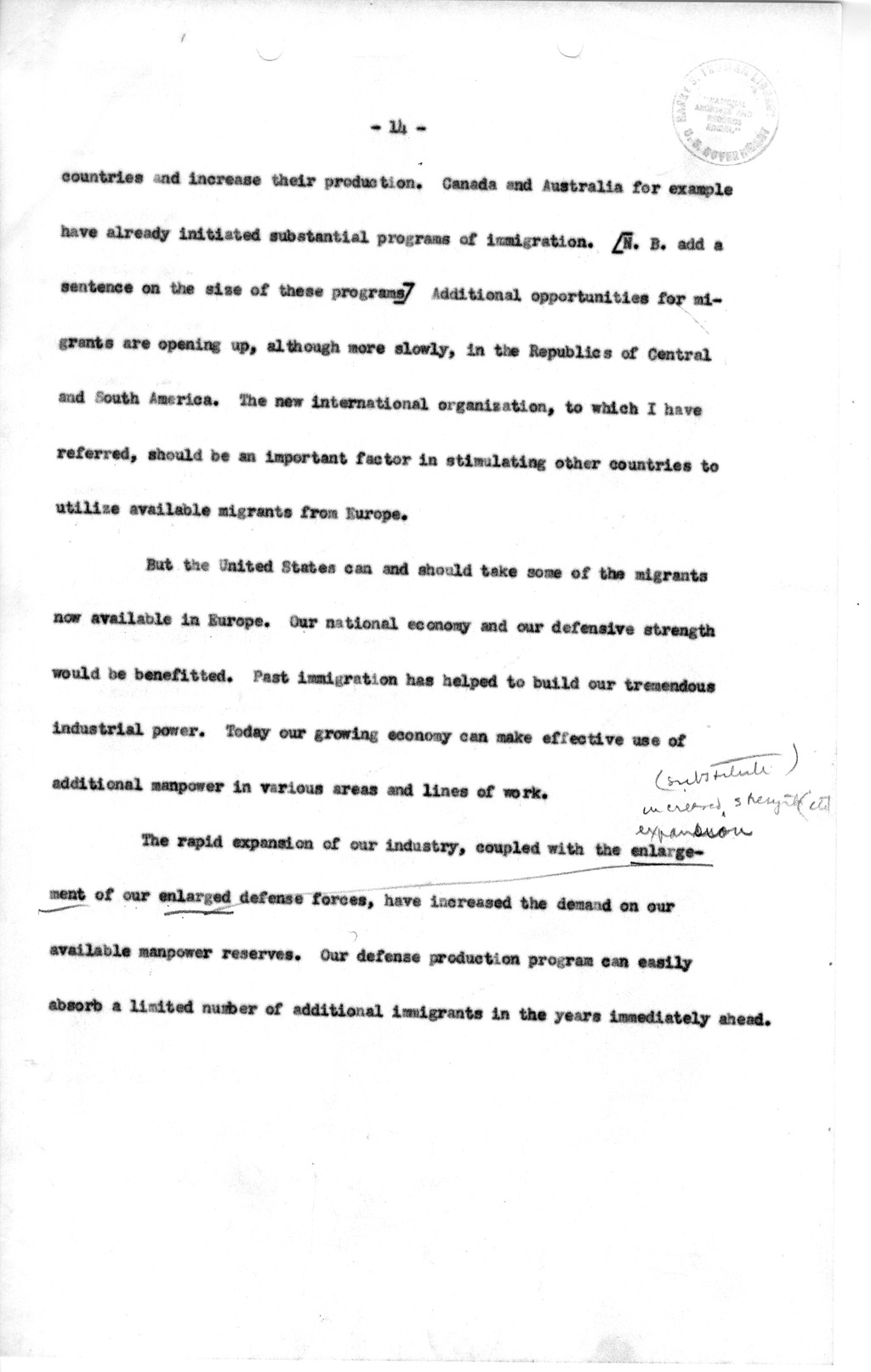 Memorandum from Carlile Bolton-Smith To Richard Neustadt, with Attached Draft of Message