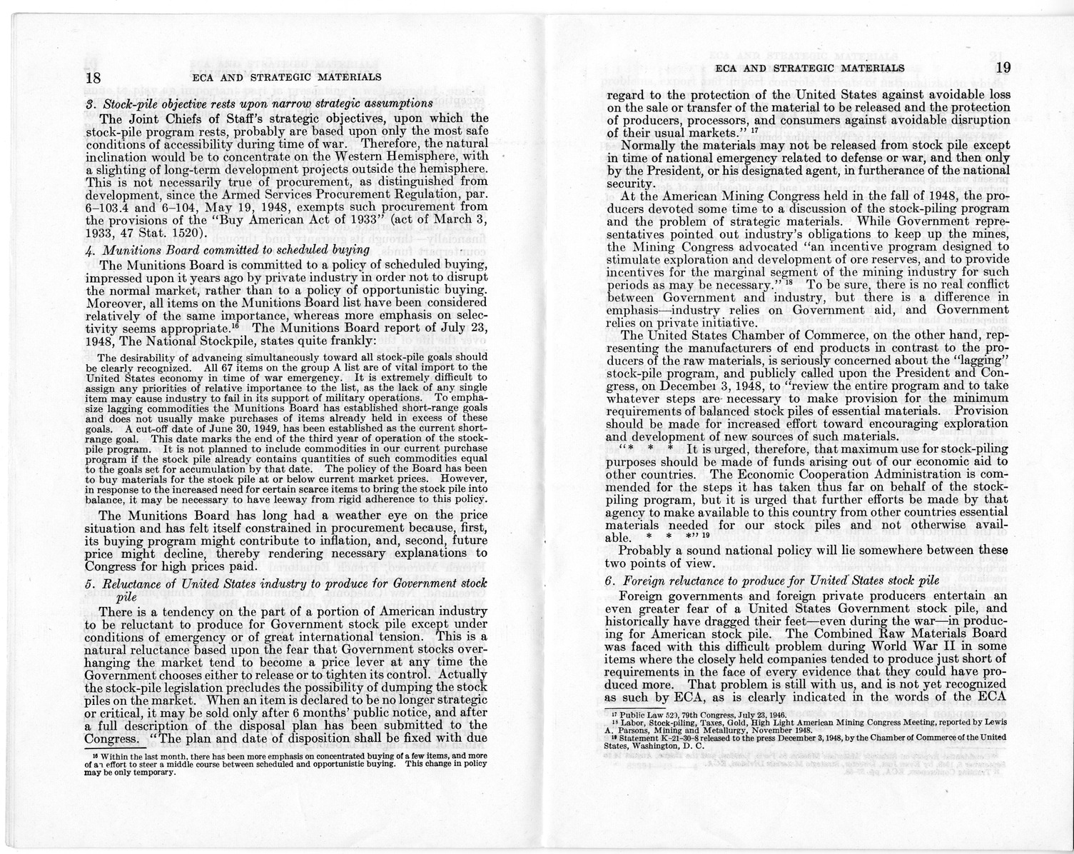 Senate Report Number 140, ECA and Strategic Materials - Report of the Joint Committee on Foreign Economic Cooperation Created Pursuant to Section 124 of Public Law 472, Eightieth Congress