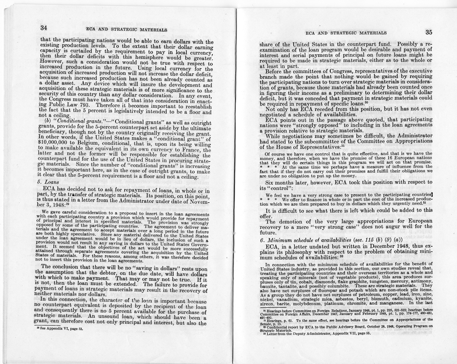 Senate Report Number 140, ECA and Strategic Materials - Report of the Joint Committee on Foreign Economic Cooperation Created Pursuant to Section 124 of Public Law 472, Eightieth Congress