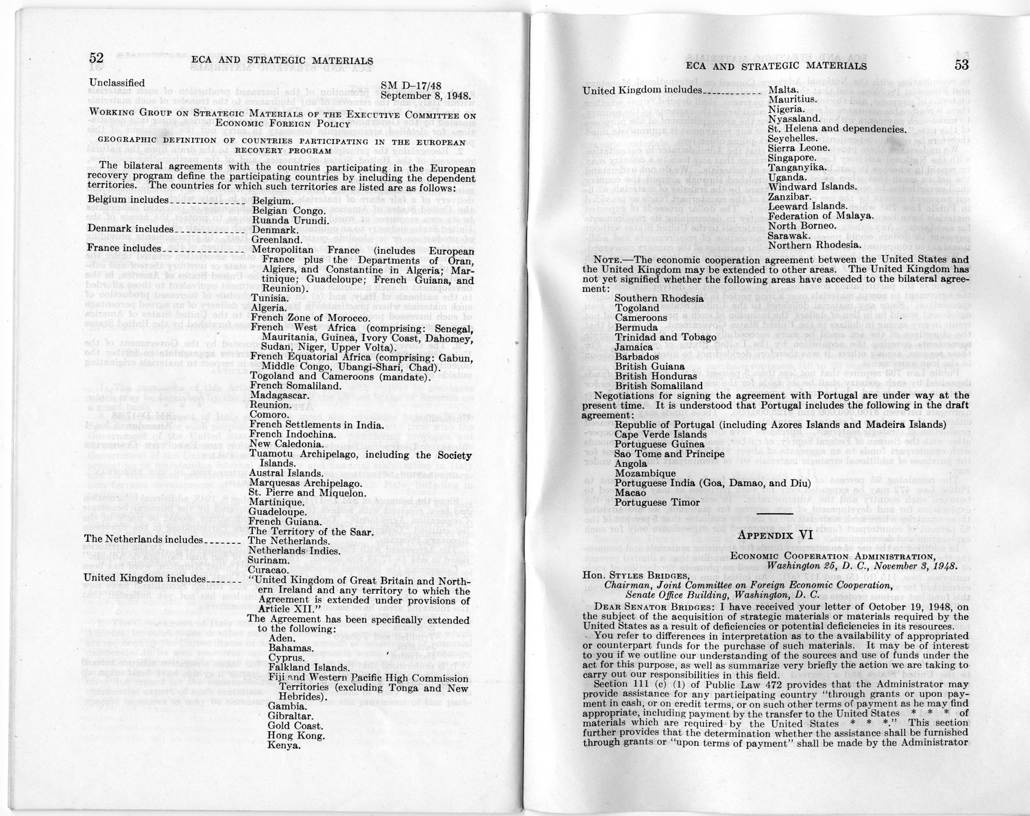 Senate Report Number 140, ECA and Strategic Materials - Report of the Joint Committee on Foreign Economic Cooperation Created Pursuant to Section 124 of Public Law 472, Eightieth Congress