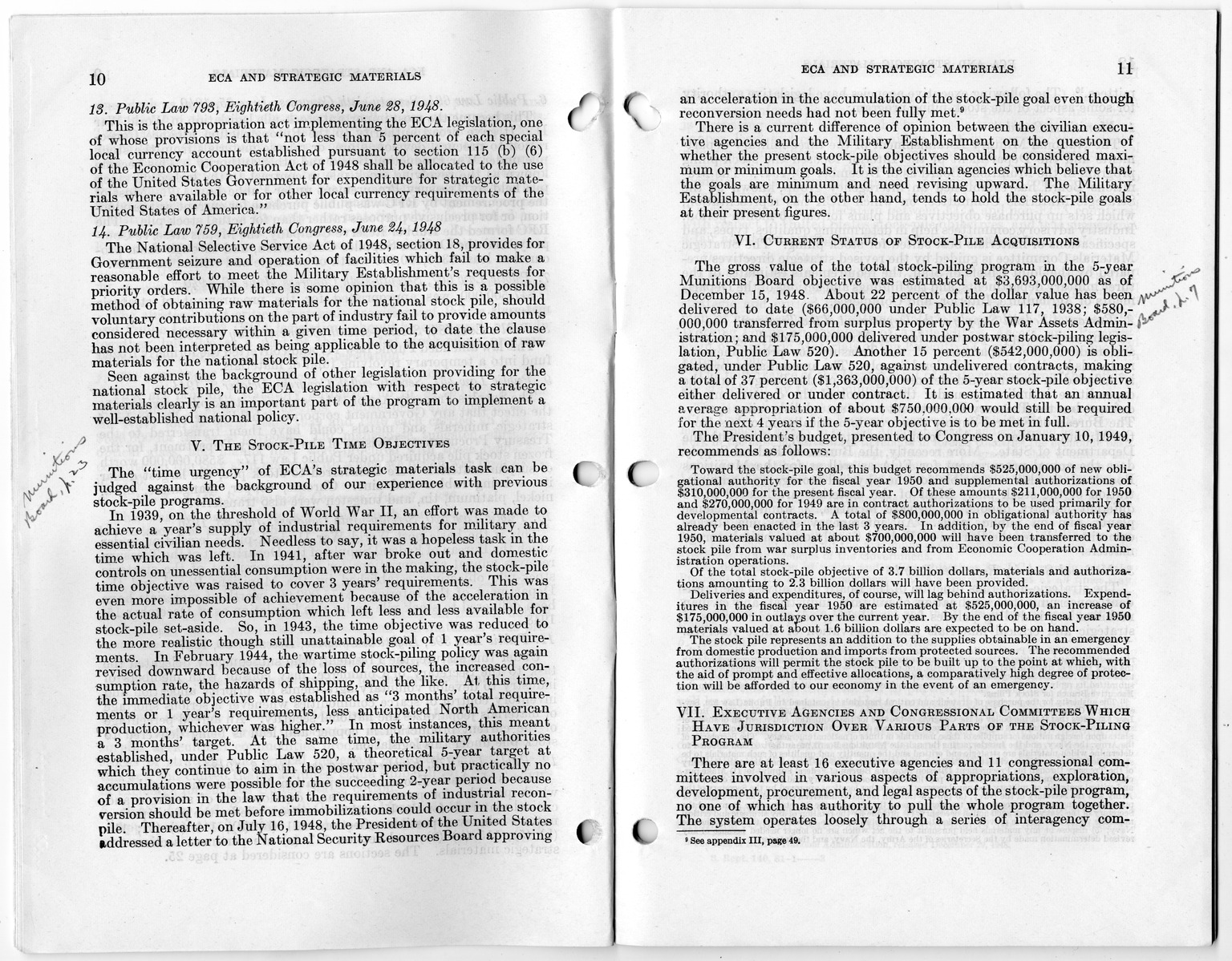 Senate Report Number 140, ECA and Strategic Materials - Report of the Joint Committee on Foreign Economic Cooperation Created Pursuant to Section 124 of Public Law 472, Eightieth Congress