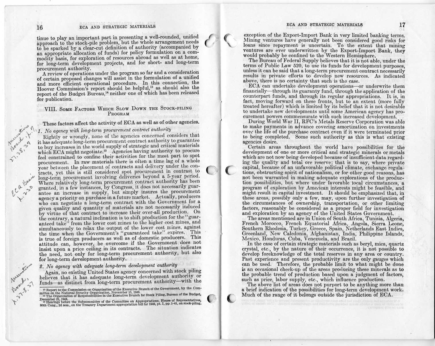 Senate Report Number 140, ECA and Strategic Materials - Report of the Joint Committee on Foreign Economic Cooperation Created Pursuant to Section 124 of Public Law 472, Eightieth Congress