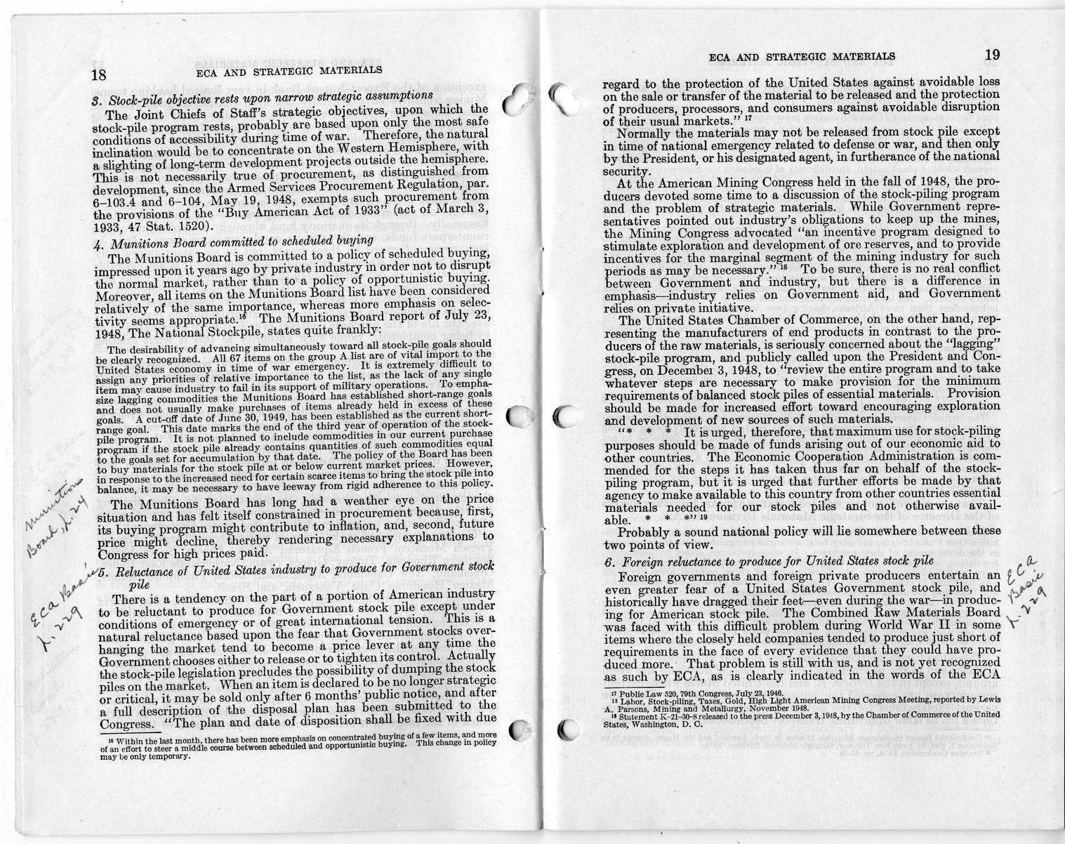 Senate Report Number 140, ECA and Strategic Materials - Report of the Joint Committee on Foreign Economic Cooperation Created Pursuant to Section 124 of Public Law 472, Eightieth Congress