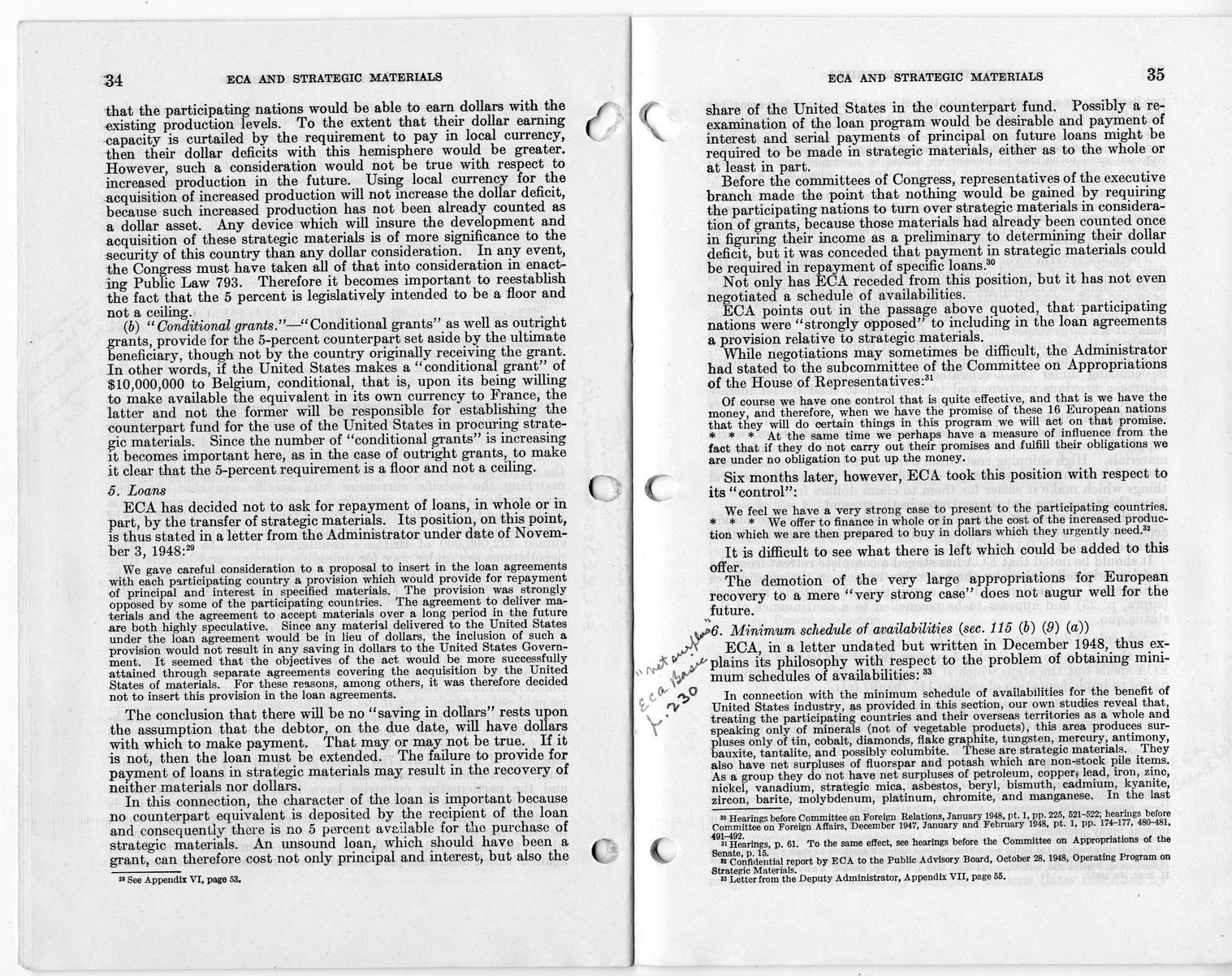 Senate Report Number 140, ECA and Strategic Materials - Report of the Joint Committee on Foreign Economic Cooperation Created Pursuant to Section 124 of Public Law 472, Eightieth Congress