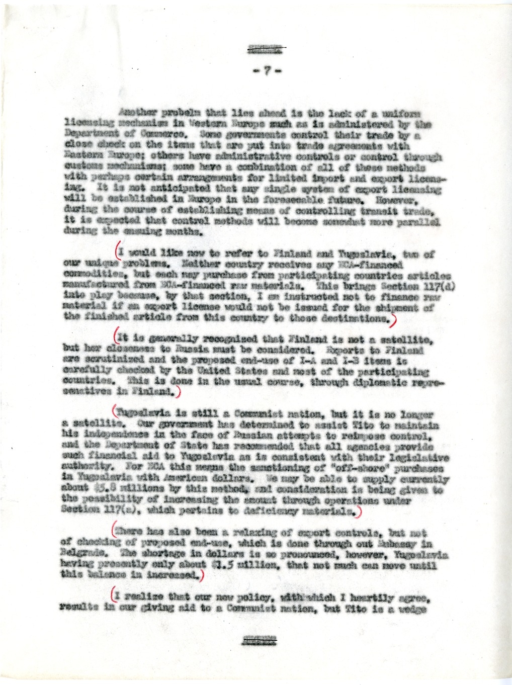 Memorandum from Joseph McDaniel to Paul G. Hoffman, Report on the Treatment of East-West Trade Question in Congressional Presentation, with Attached Draft Report