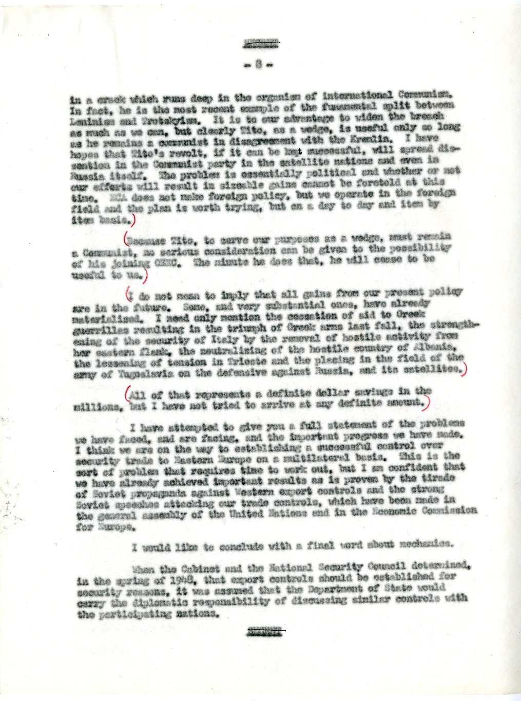 Memorandum from Joseph McDaniel to Paul G. Hoffman, Report on the Treatment of East-West Trade Question in Congressional Presentation, with Attached Draft Report