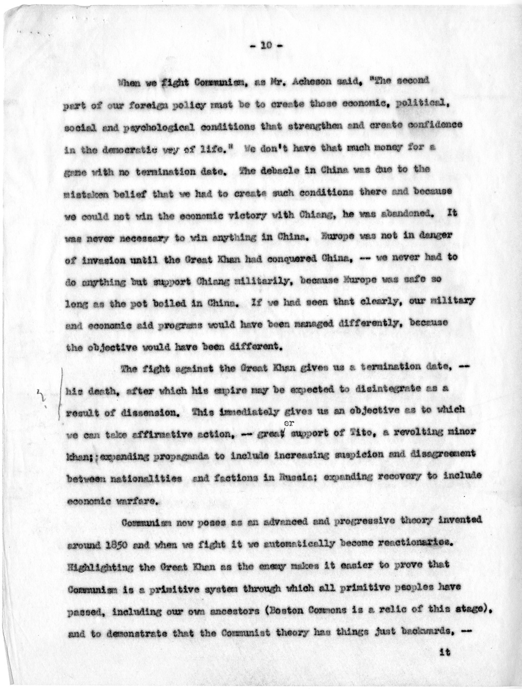 Memorandum from Paul G. Hoffman to Robert N. Golding with Attached Draft of Report, The "Cold War" - What it is and What Must Be Done to Win it Without Fighting