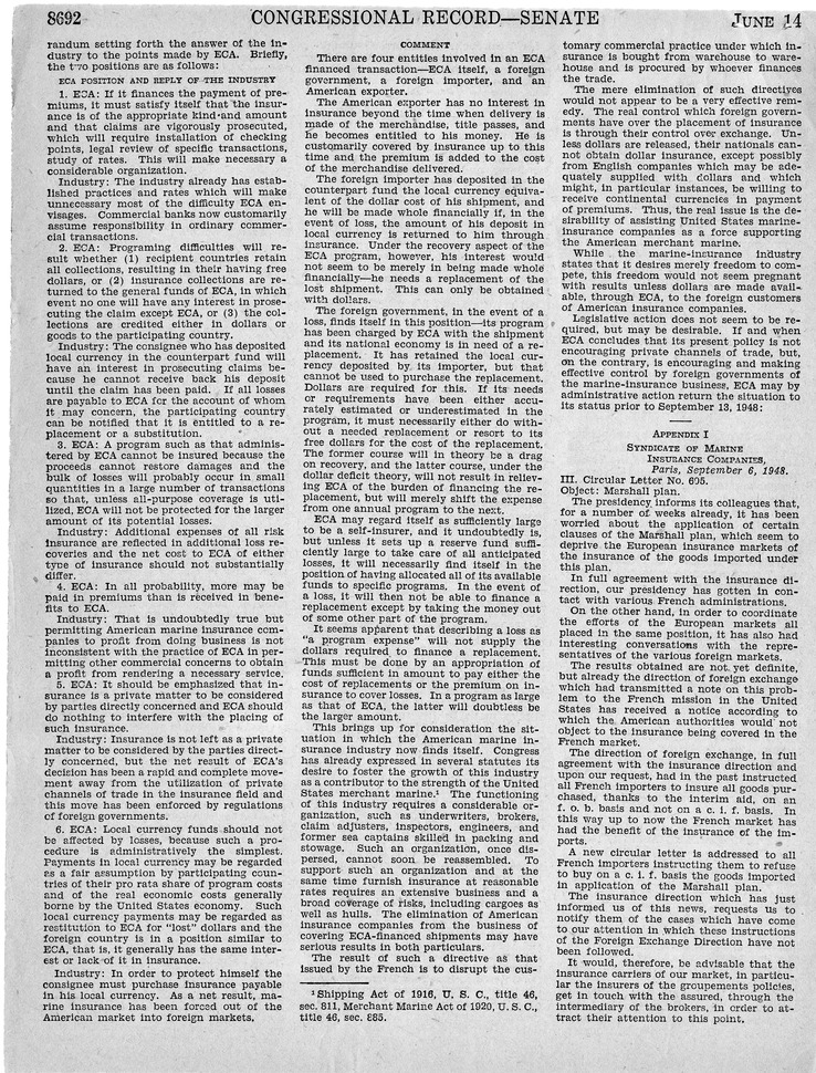 Remarks in the Congressional Record of the Senate - June 14, 1950, Pages 8691-8700, 8707-8718