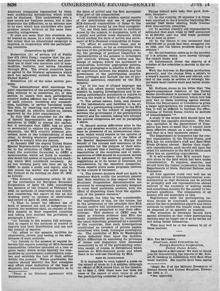 Remarks in the Congressional Record of the Senate - June 14, 1950, Pages 8691-8700, 8707-8718