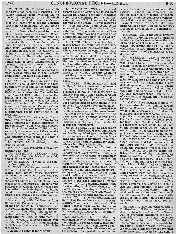 Remarks in the Congressional Record of the Senate - June 14, 1950, Pages 8691-8700, 8707-8718