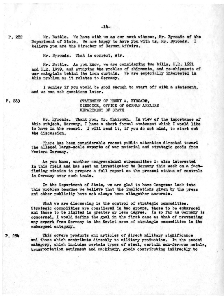 Transcript of Executive Session of the United States Senate Committee on Interstate and Foreign Commerce, Subcommittee on Export Policies and Controls, Washington D.C., March 2, 1951