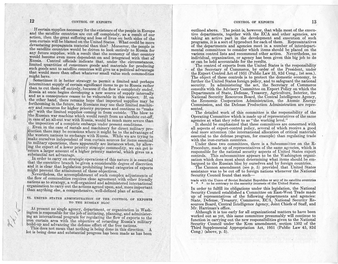 Report Number 703, Submitted by Congressman Laurie C. Battle, Providing for the Control by the United States and Cooperating Foreign Nations of Exports to Any Nation or Combination of Nations Threatening the Security of the United States, Including the Union of Soviet Socialist Republics and All Countries Under its Domination