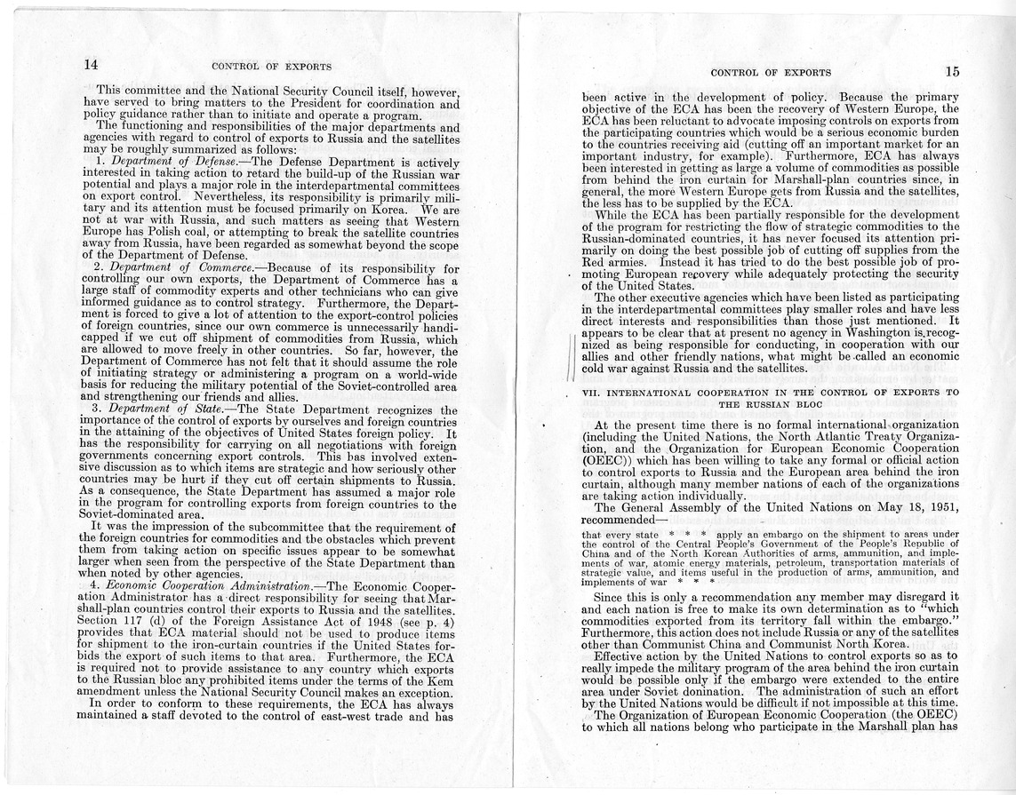 Report Number 703, Submitted by Congressman Laurie C. Battle, Providing for the Control by the United States and Cooperating Foreign Nations of Exports to Any Nation or Combination of Nations Threatening the Security of the United States, Including the Union of Soviet Socialist Republics and All Countries Under its Domination