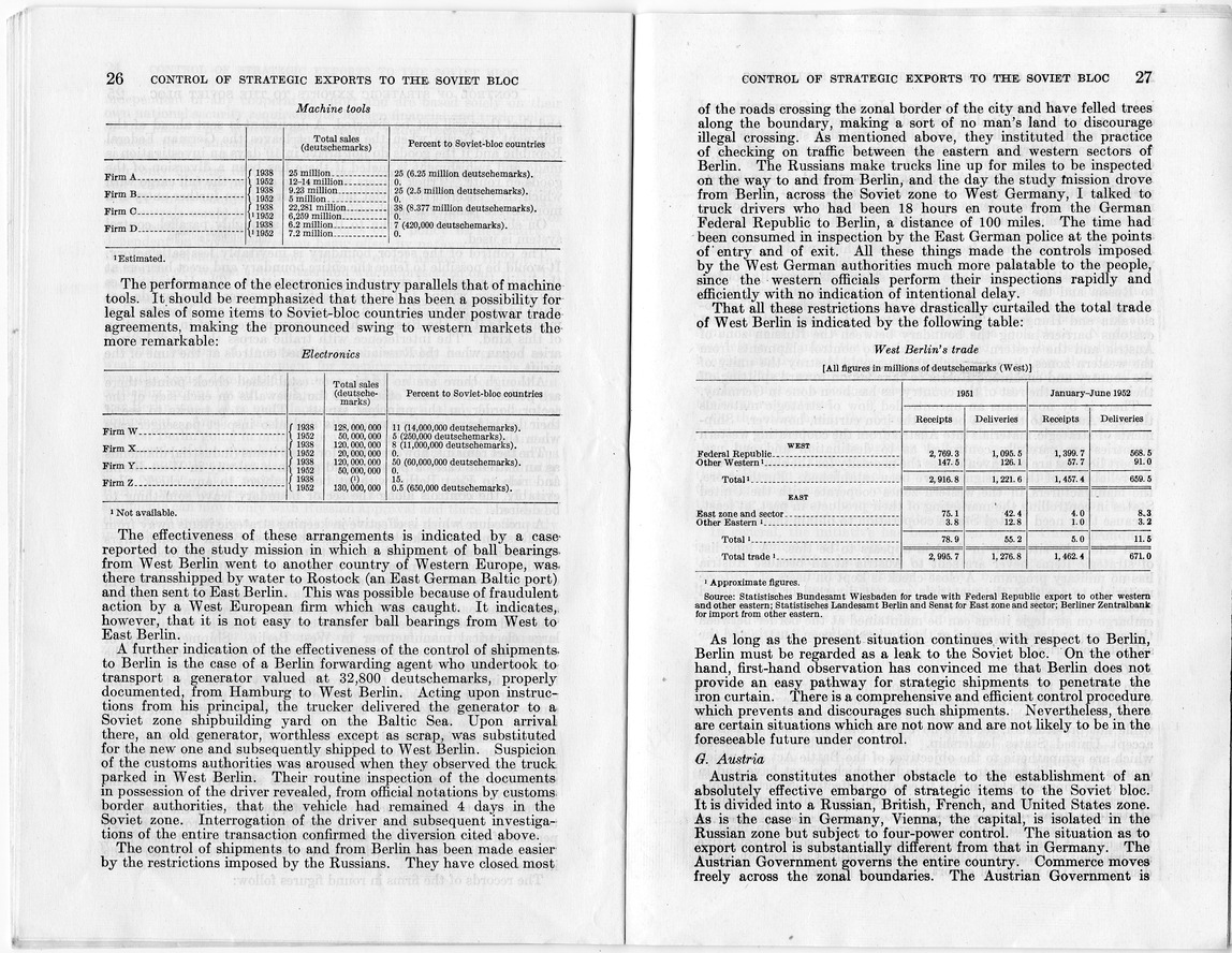 Report by Honorable Laurie C. Battle, Progress in the Control of Strategic Exports to the Soviet Bloc