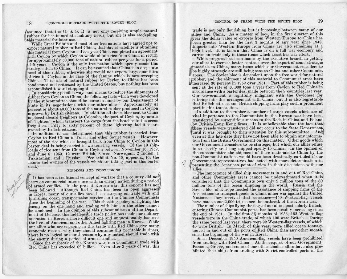 Report Number 606, Control of Trade with the Soviet Bloc - Interim Report of the Committee on Government Operations Made by the Senate Permanent Subcommittee on Investigations