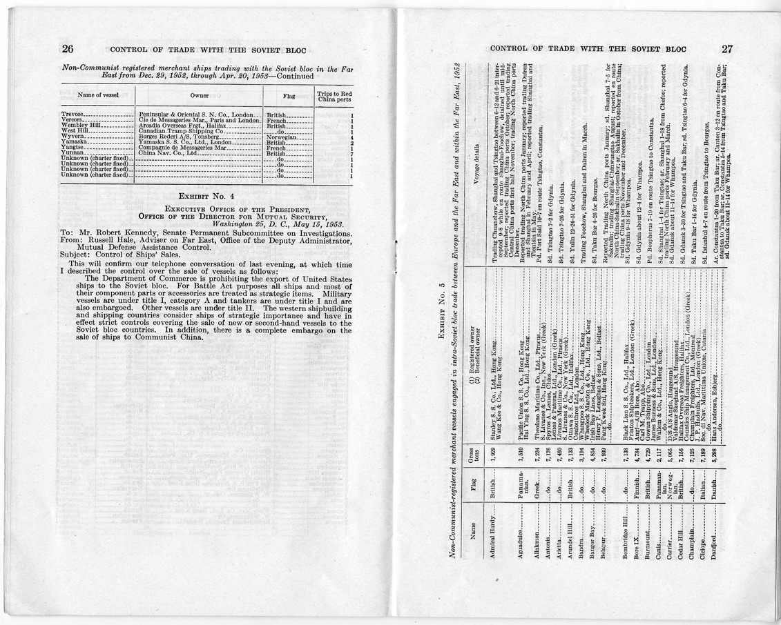 Report Number 606, Control of Trade with the Soviet Bloc - Interim Report of the Committee on Government Operations Made by the Senate Permanent Subcommittee on Investigations