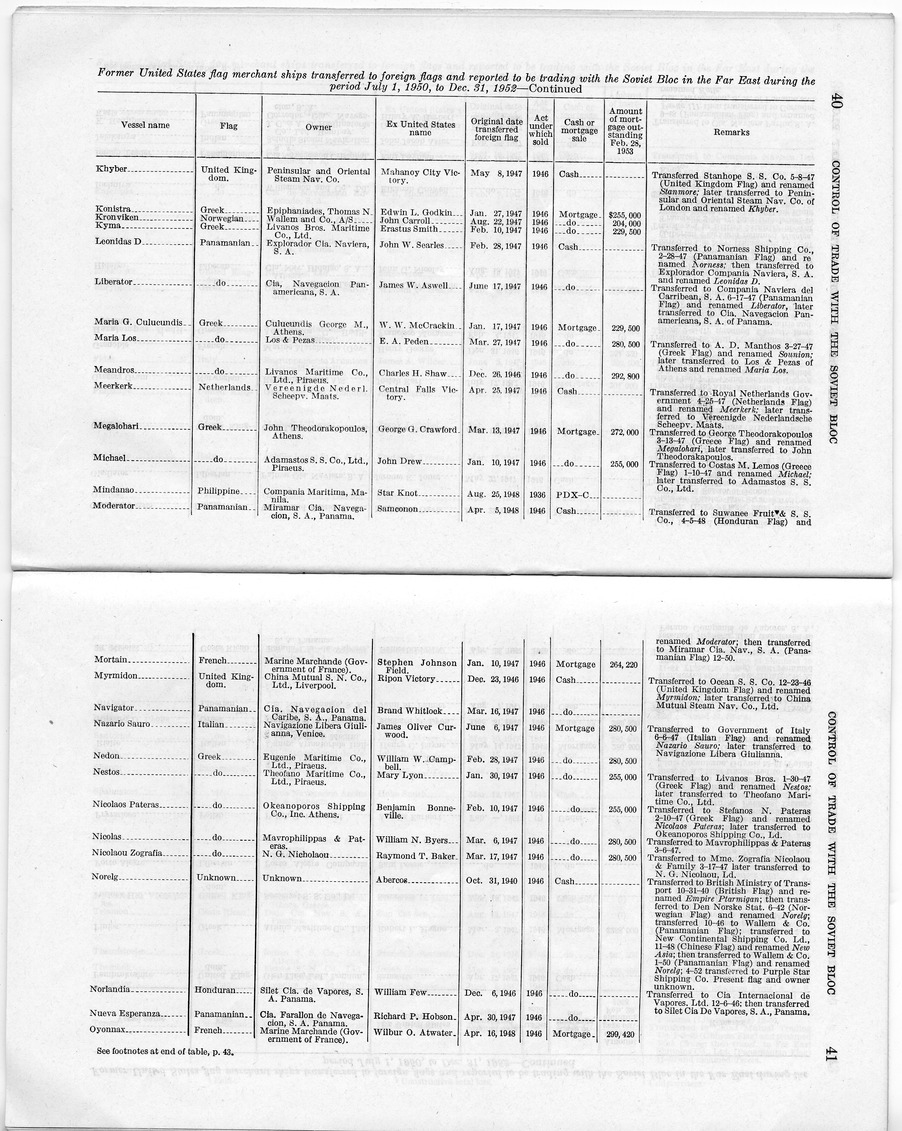 Report Number 606, Control of Trade with the Soviet Bloc - Interim Report of the Committee on Government Operations Made by the Senate Permanent Subcommittee on Investigations