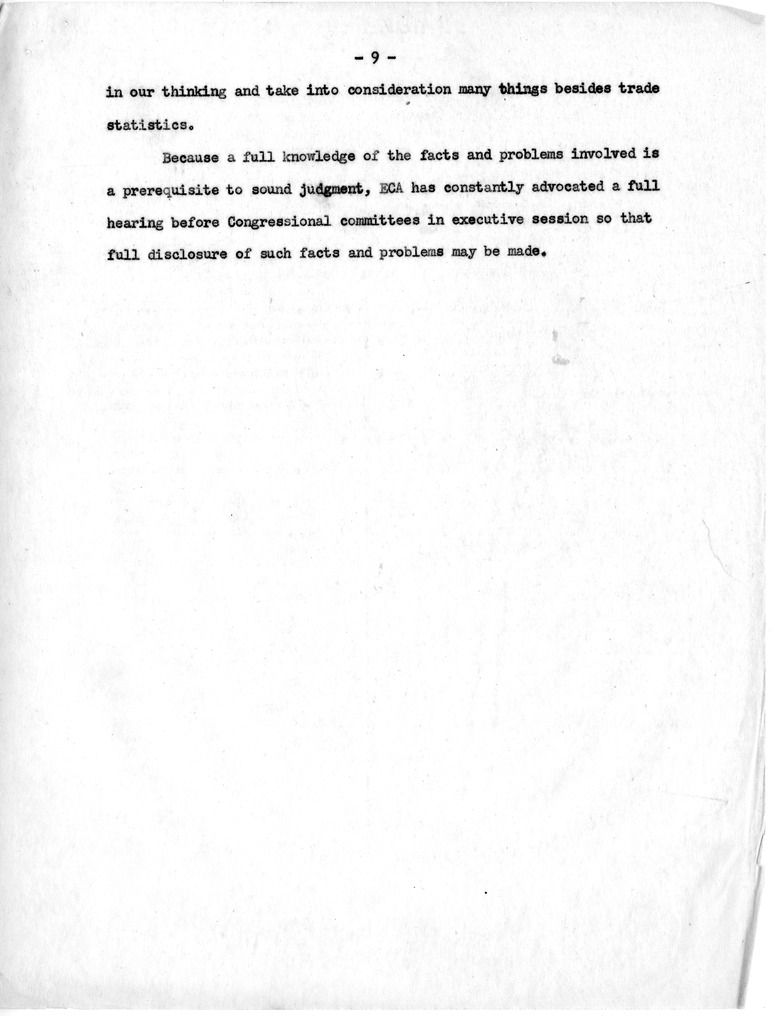 Memorandum, Statement Concerning the Kem Amendment, with Related Material