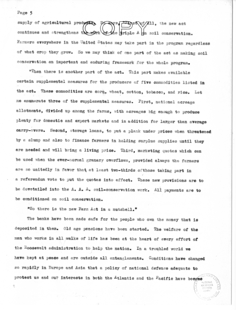 Speech Delivered by Senator Harry S. Truman to the Franklin D. Roosevelt Women's Club of Springfield, Missouri