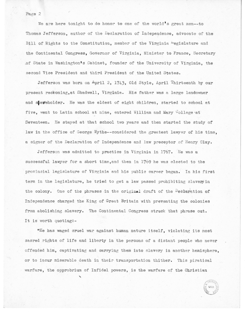 Speech Delivered by Senator Harry S. Truman at Clinton, Missouri