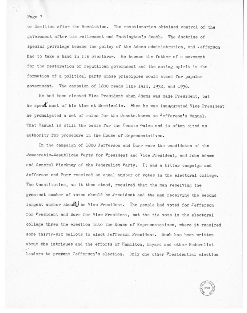 Speech Delivered by Senator Harry S. Truman at Clinton, Missouri