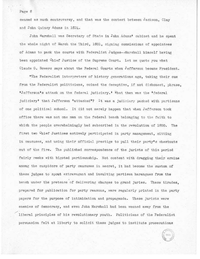Speech Delivered by Senator Harry S. Truman at Clinton, Missouri