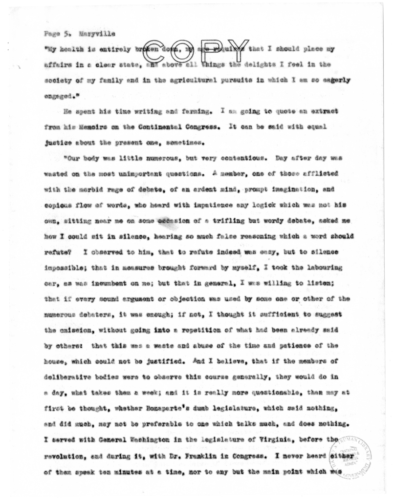 Speech Delivered by Senator Harry S. Truman at Maryville, Missouri