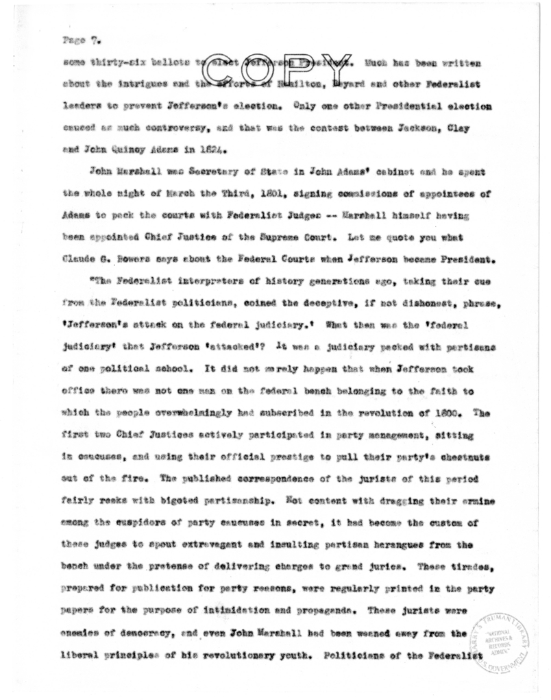 Speech Delivered by Senator Harry S. Truman at Maryville, Missouri