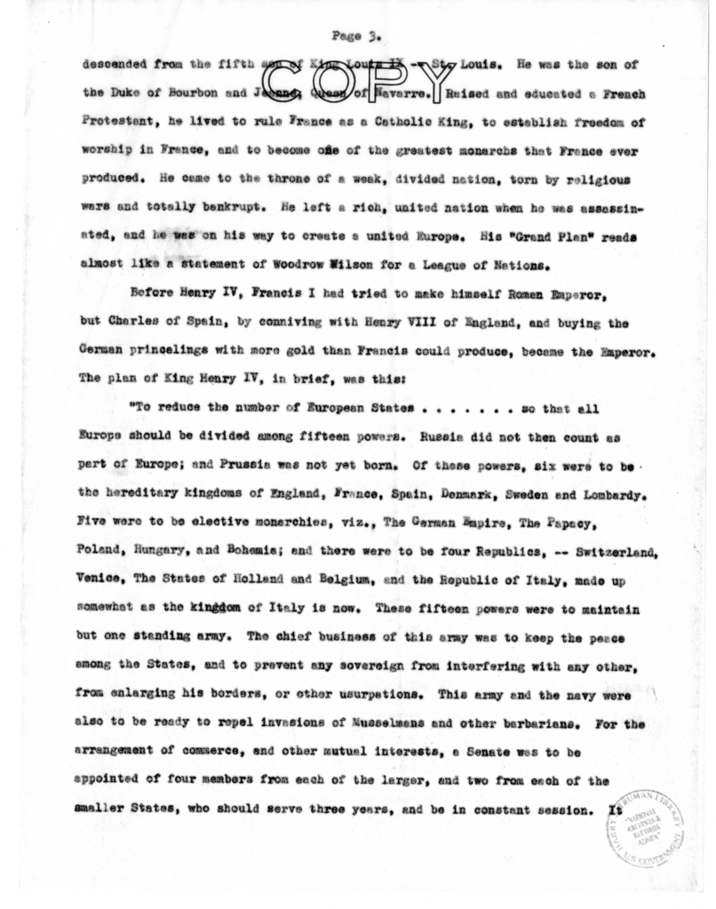 Speech of Senator S. Truman at Liberty Memorial, Kansas City, Missouri