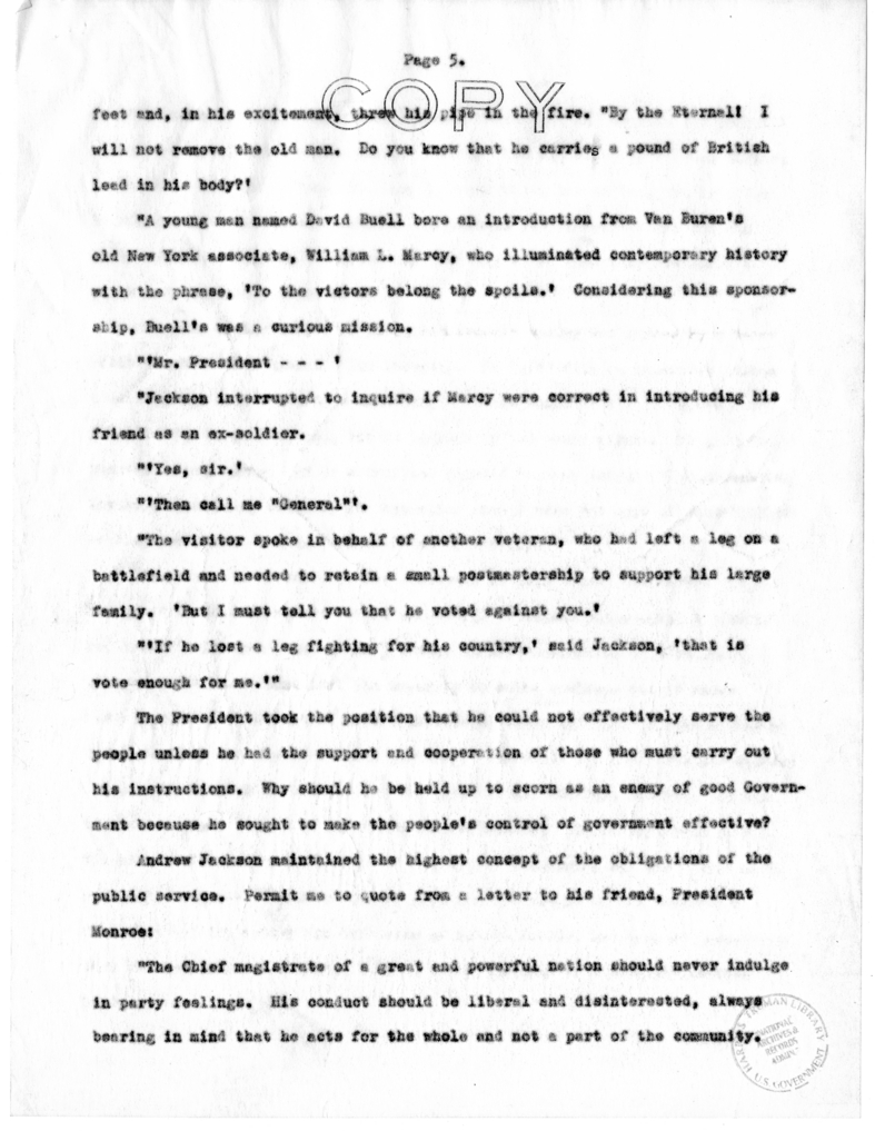 Speech of Senator Harry S. Truman at Charleston, West Virginia
