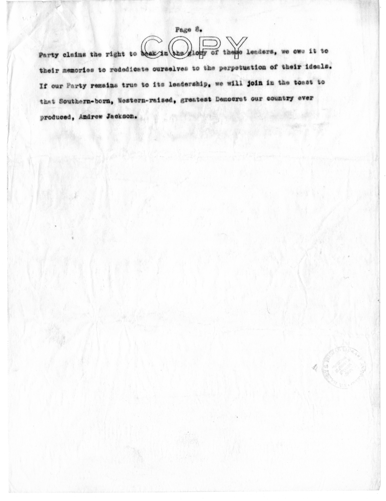 Speech of Senator Harry S. Truman at Charleston, West Virginia