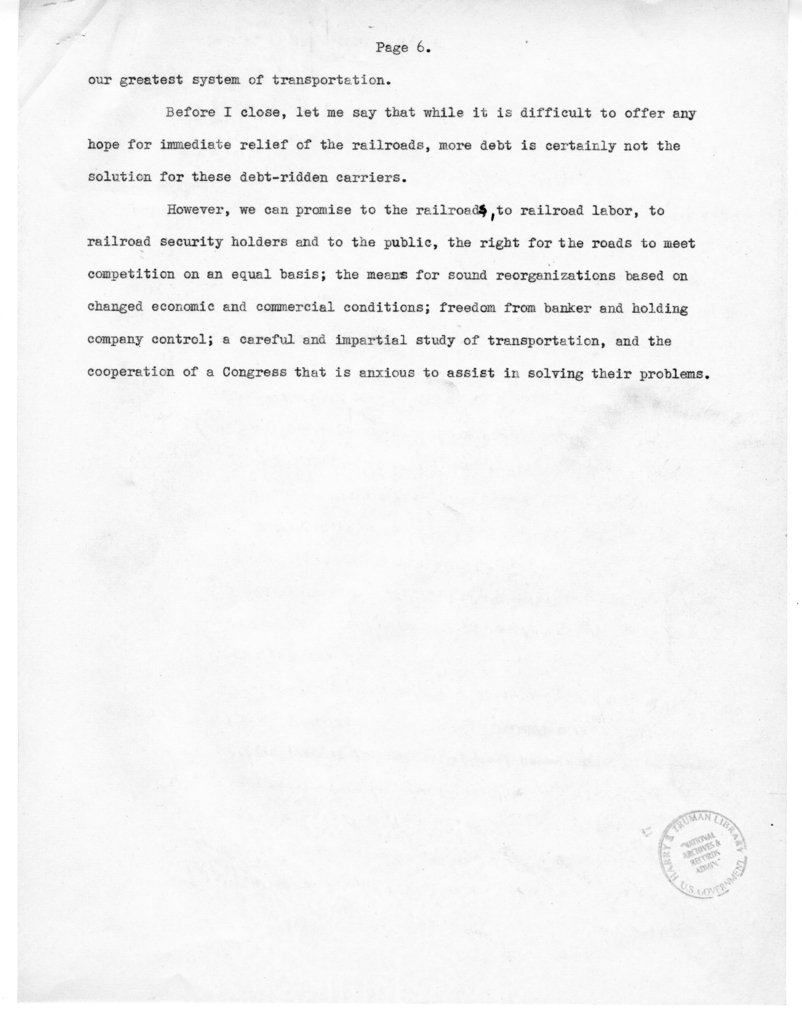 Speech of Senator Harry S. Truman to the National Forum of the Air Over NBC, Washington, D.C.