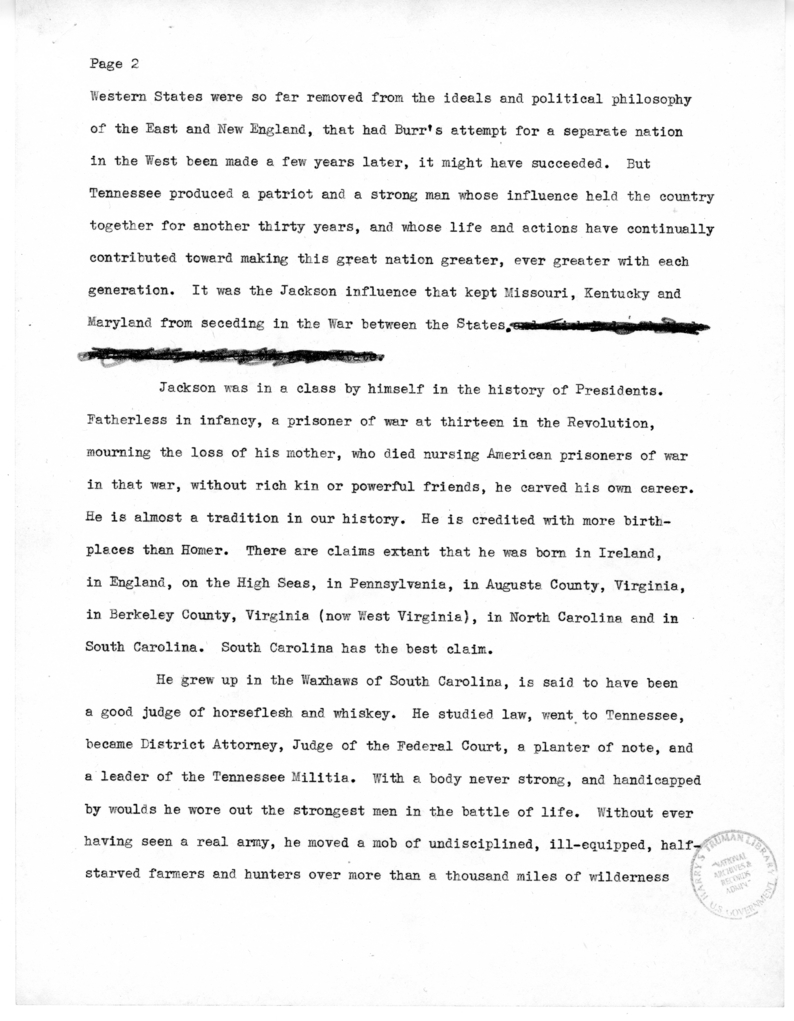 Speech of Senator Harry S. Truman at Columbus, Ohio