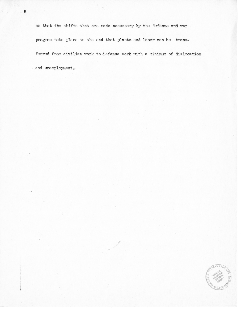 Speech of Senator Harry S. Truman before the United States Senate