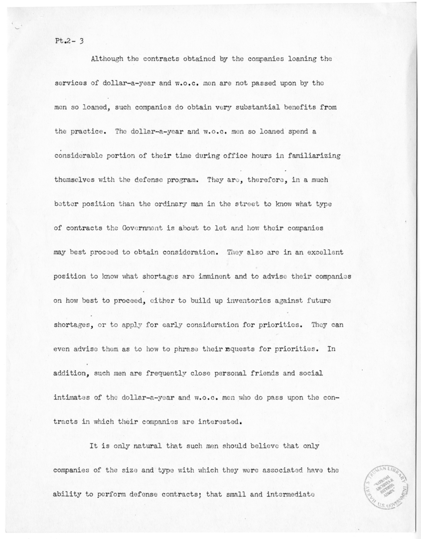 Speech of Senator Harry S. Truman before the United States Senate