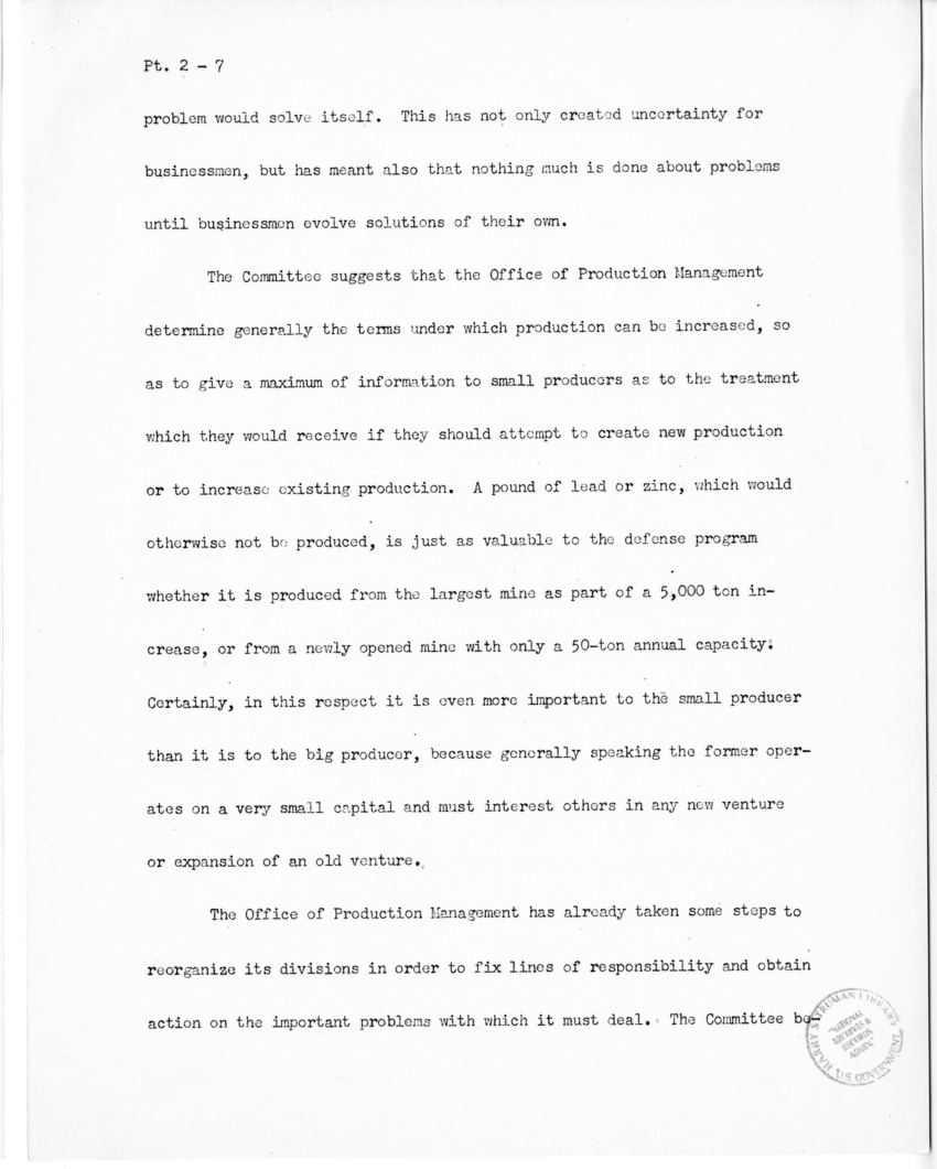 Speech of Senator Harry S. Truman before the United States Senate