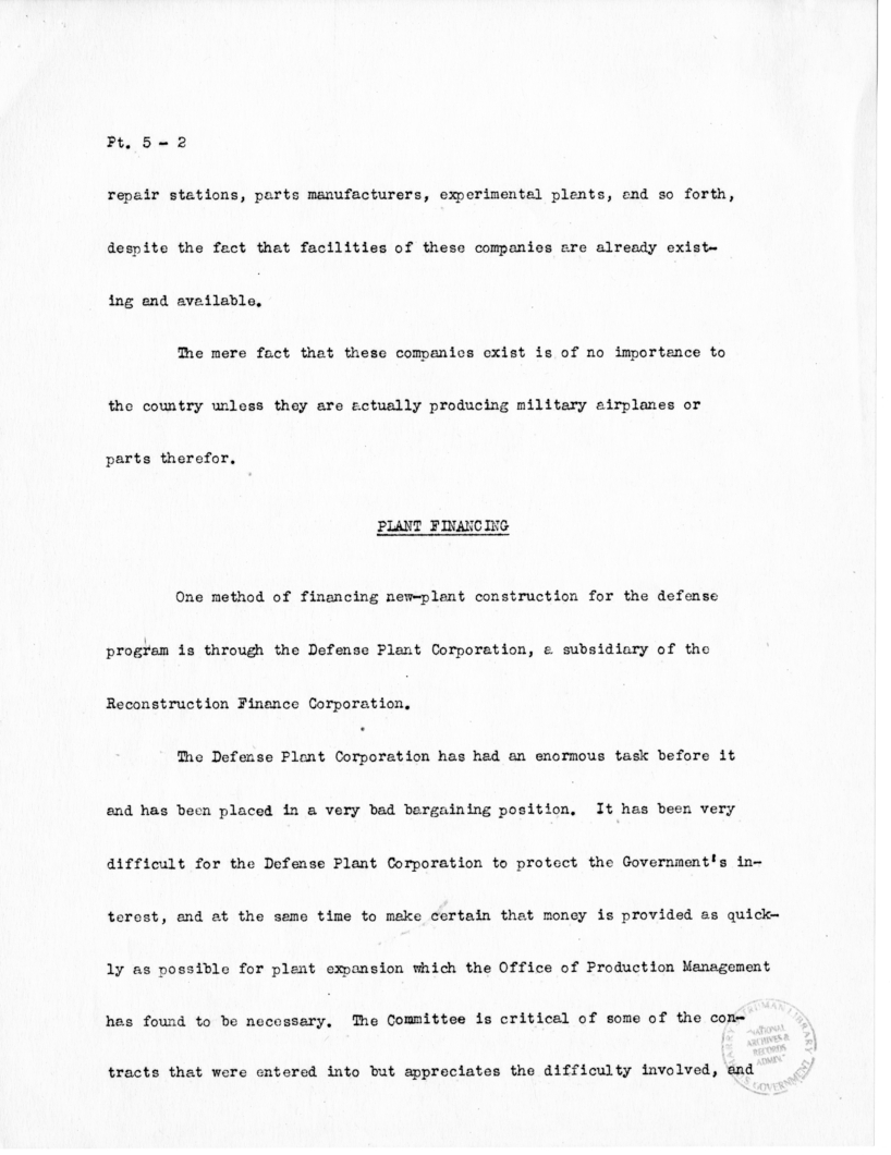 Speech of Senator Harry S. Truman before the United States Senate