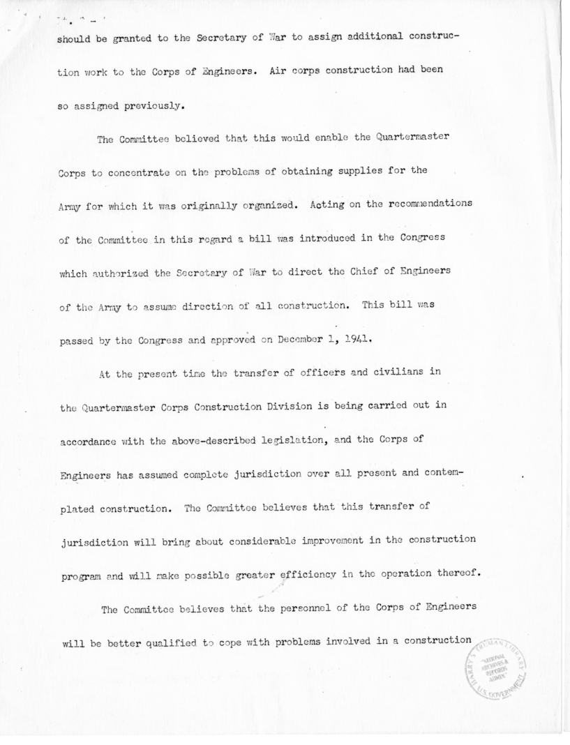 Speech of Senator Harry S. Truman before the United States Senate